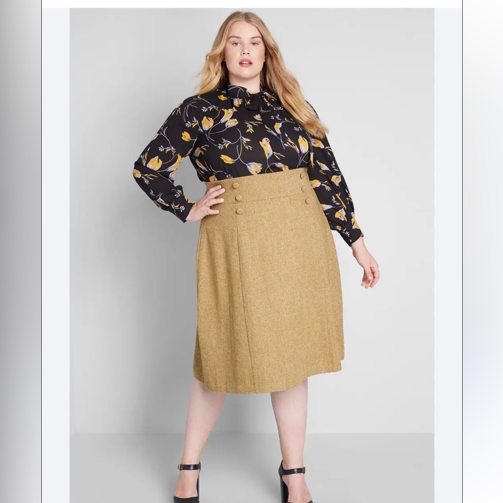 Modcloth Mustard‎ A-Line Skirt